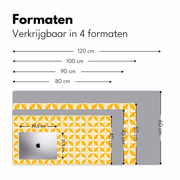 Patroon - Retro - Geel Muismat XXL klein 681 -sfeer5
