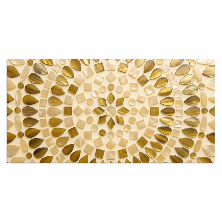 Patroon - Vormen - Mozaïek - Abstract - Goud Muismat XXL klein -3d_leeg