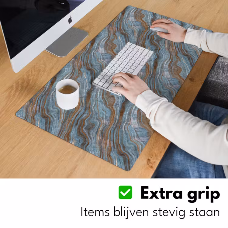 Patroon - Steen - Blauw Muismat XXL klein 681 -sfeer3