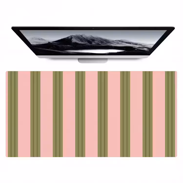 Patroon - Strepen - Abstract - Roze - Groen Muismat XXL klein -zzz3d