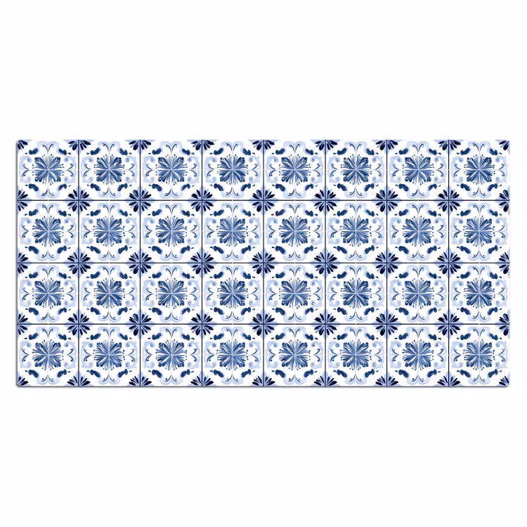 Patroon - Tegel - Blauw Muismat XXL klein 681 -3d_leeg