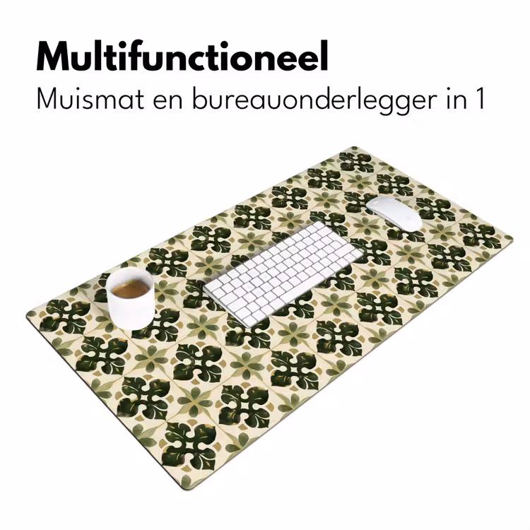 Patroon - Tegel - Groen Muismat XXL klein 681 -sfeer4