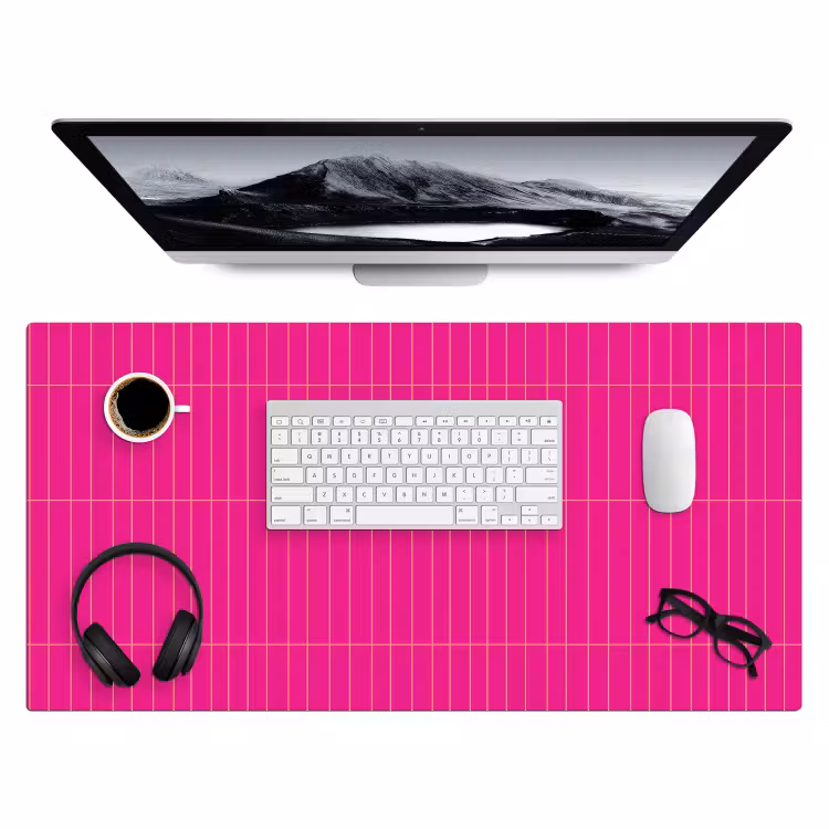 Patroon - Tegel - Magenta - Roze Muismat XXL klein 681 -3d