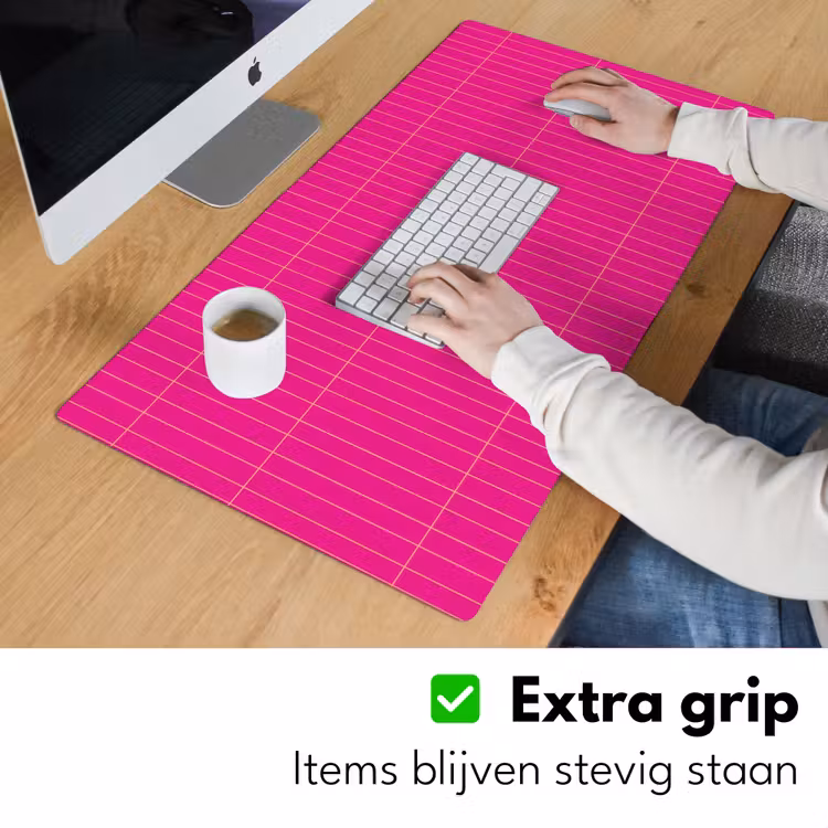 Patroon - Tegel - Magenta - Roze Muismat XXL klein 681 -sfeer3