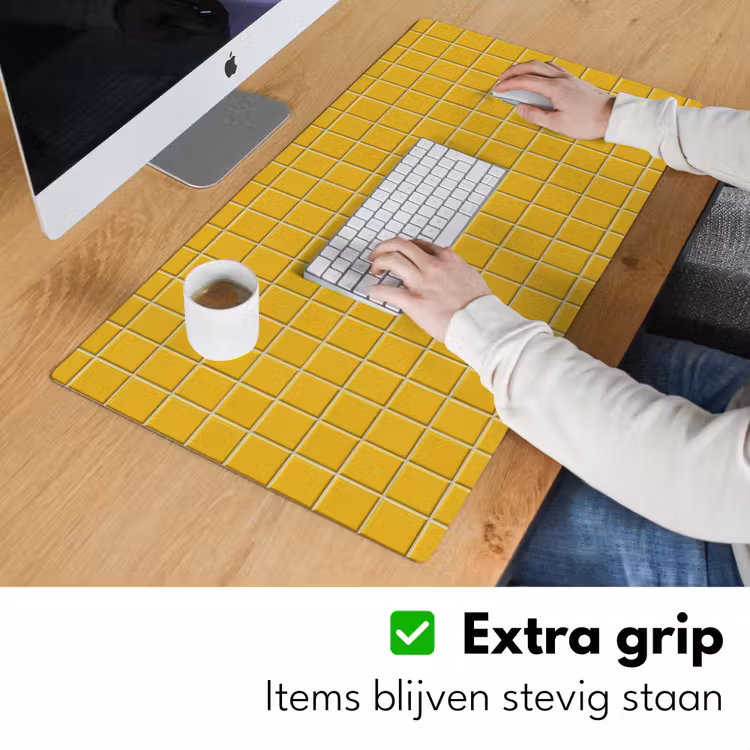 Patroon - Tegel - Okergeel Muismat XXL klein 681 -sfeer3