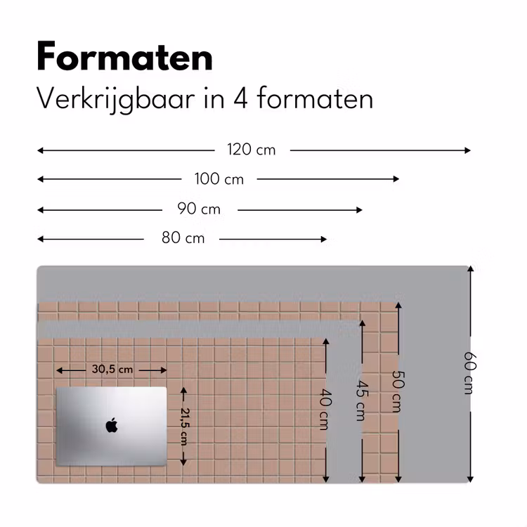 Patroon - Tegel - Oudroze Muismat XXL klein 681 -sfeer5