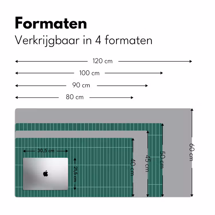Patroon - Tegel - Saliegroen Muismat XXL klein 681 -sfeer5