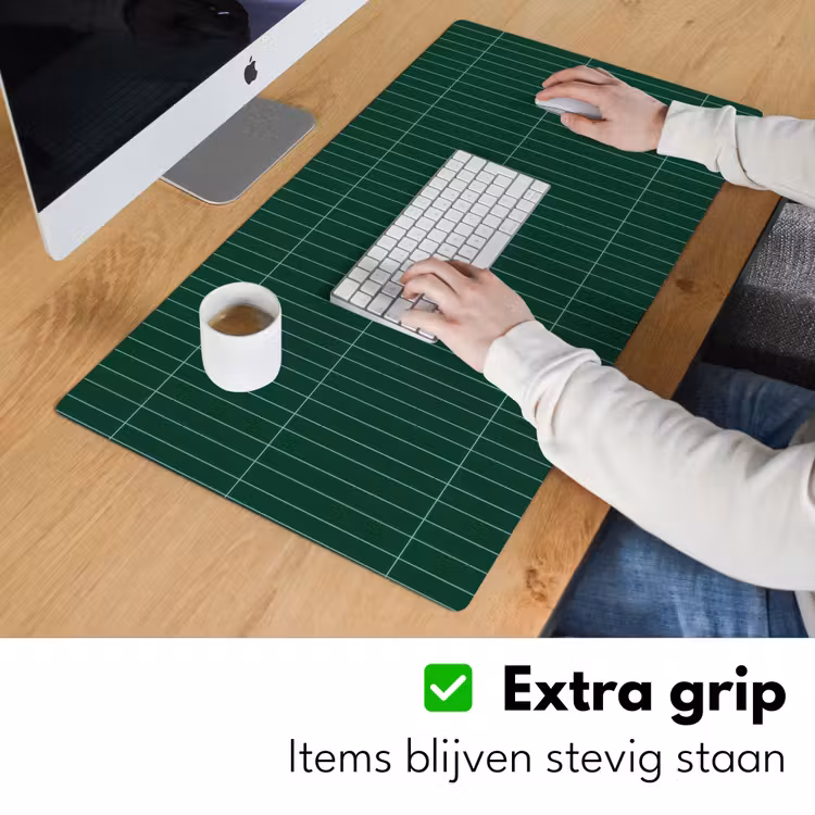 Patroon - Tegels - Donkergroen Muismat XXL klein 681 -sfeer3