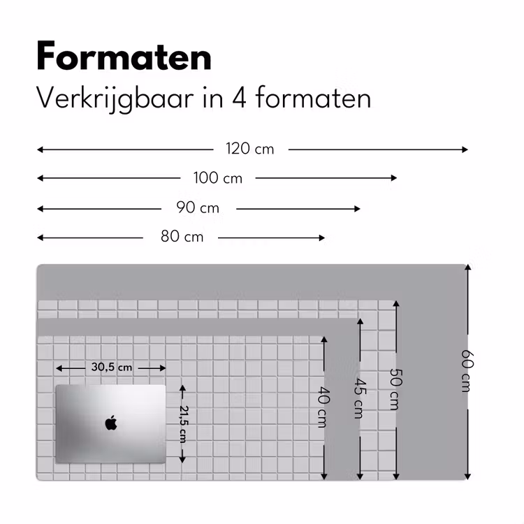 Patroon - Tegels - Licht - Grijs Muismat XXL klein 681 -sfeer5