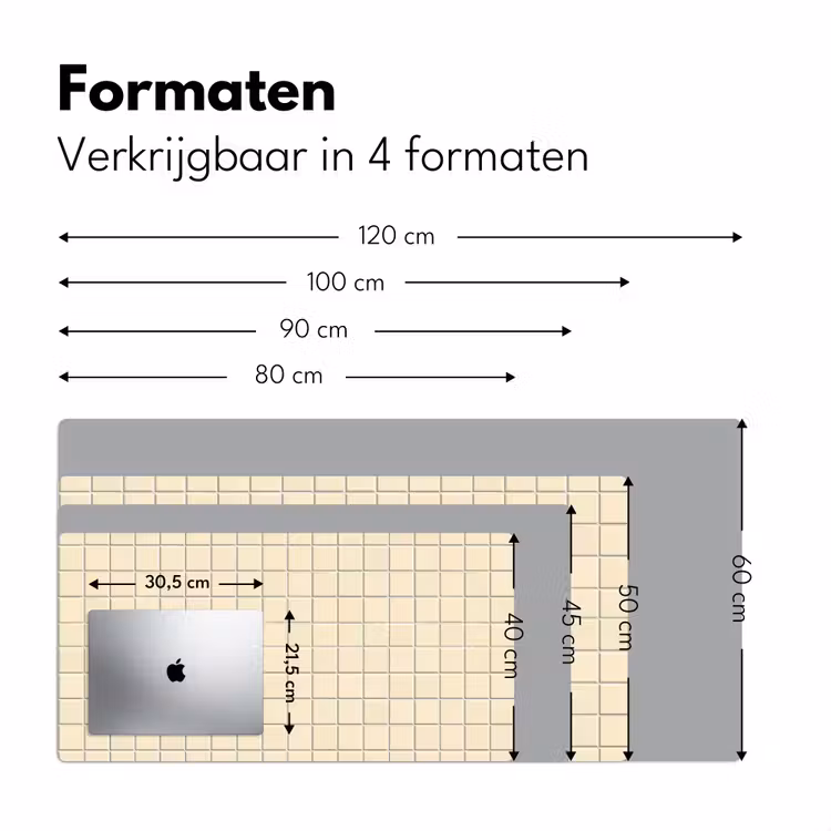Patroon - Tegels - Gebroken - Wit Muismat XXL klein 681 -sfeer5