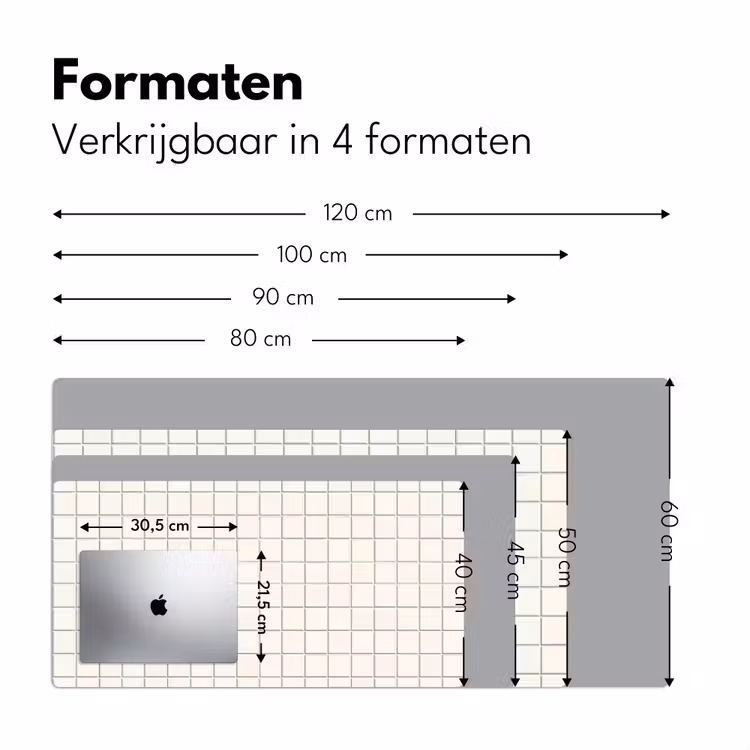 Patroon - Tegels - Wit Muismat XXL klein 681 -sfeer5