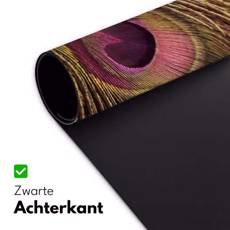 Pauw - Veren - Paars - Groen Muismat XXL klein -sfeer2