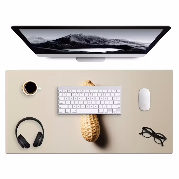 Pinda - Ruw - Beige Muismat XXL klein -3d