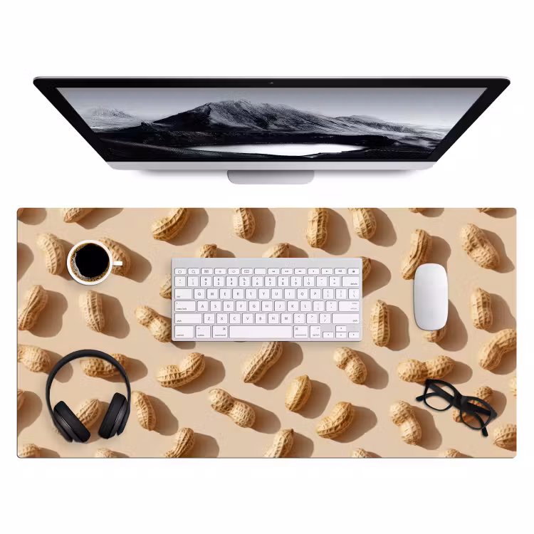 Pinda's - Patroon - Beige Muismat XXL klein -3d