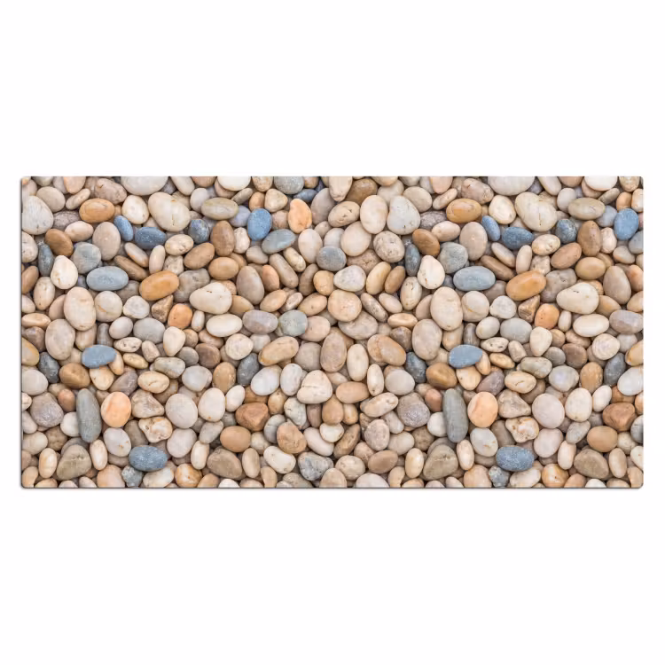 Kiezelstenen - Natuur - Textuur - Beige - Grijs Muismat XXL klein -3d_leeg