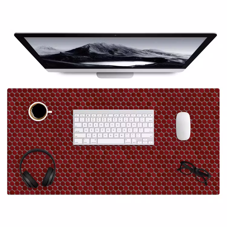 Penny - Mozaïek - Rond - Rood Muismat XXL klein 681 -3d