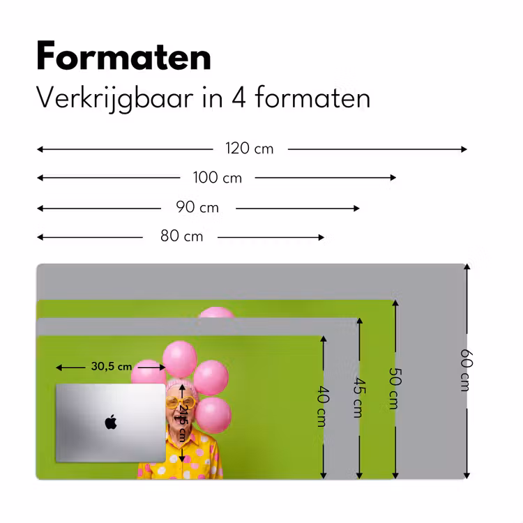Mens - Ballonnen - Feest - Kleurrijk - Roze Muismat XXL klein -sfeer5