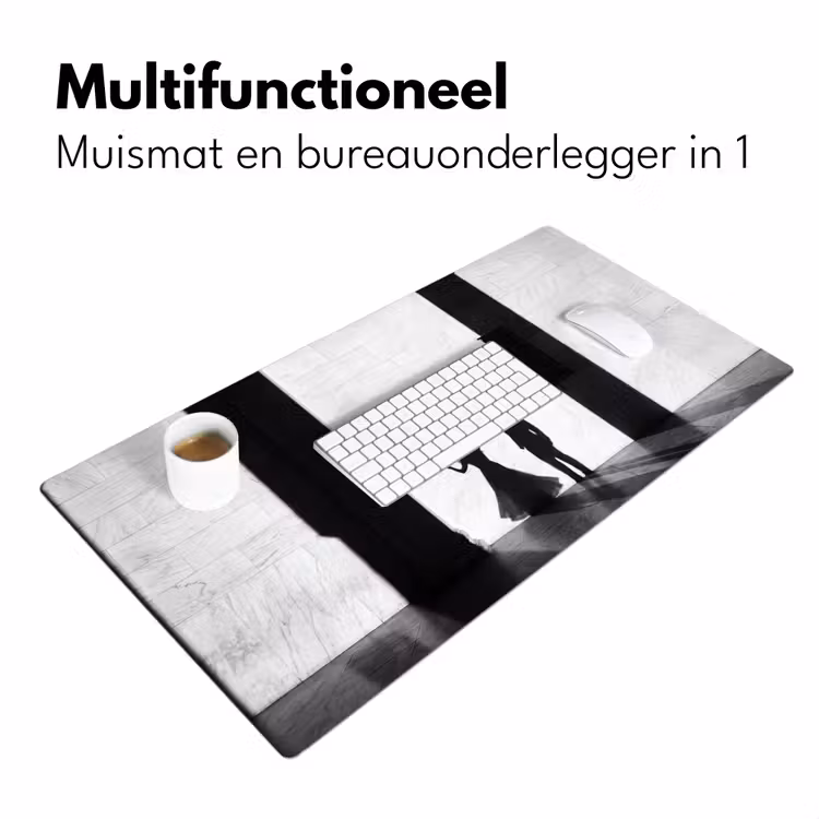 Mensen - Schaduw - Dans - Zwart-wit - Liefde Muismat XXL klein -sfeer4