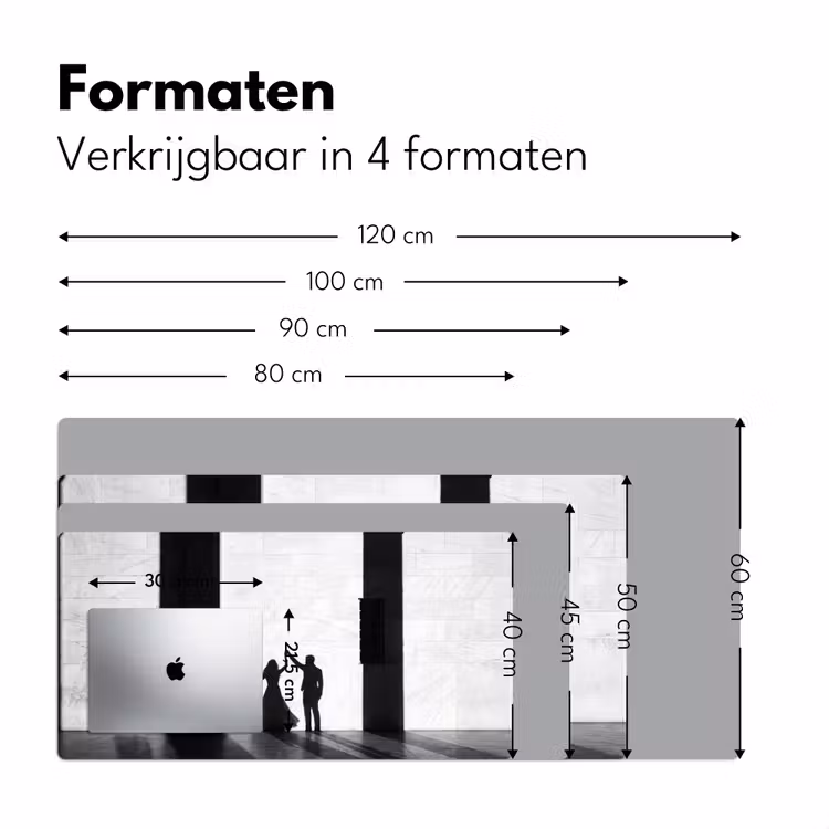 Mensen - Schaduw - Dans - Zwart-wit - Liefde Muismat XXL klein -sfeer5