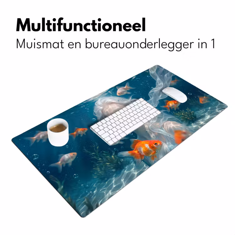 Mens - Onderwater - Vis - Modern - Blauw Muismat XXL klein -sfeer4