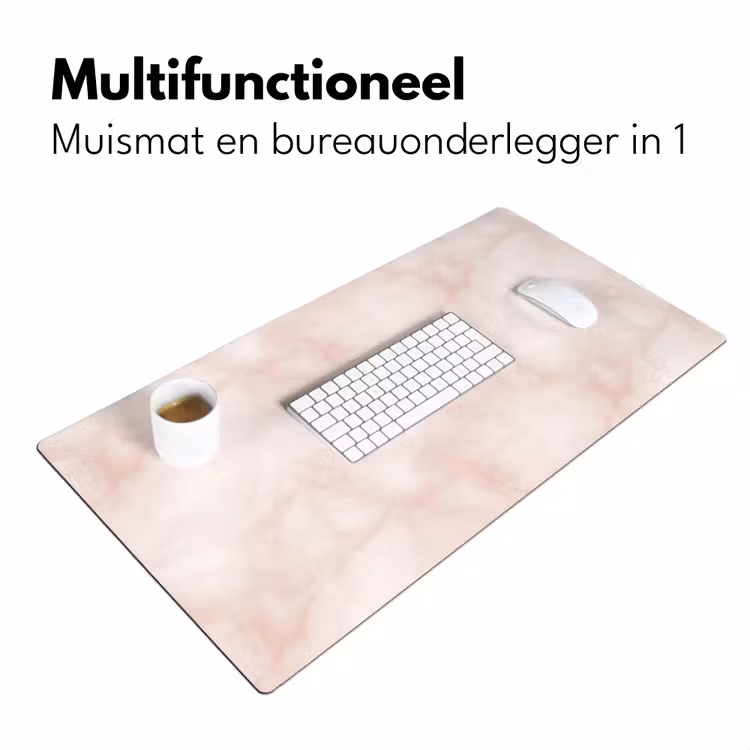 Roze - Marmer - Crème Muismat XXL klein 681 -sfeer4
