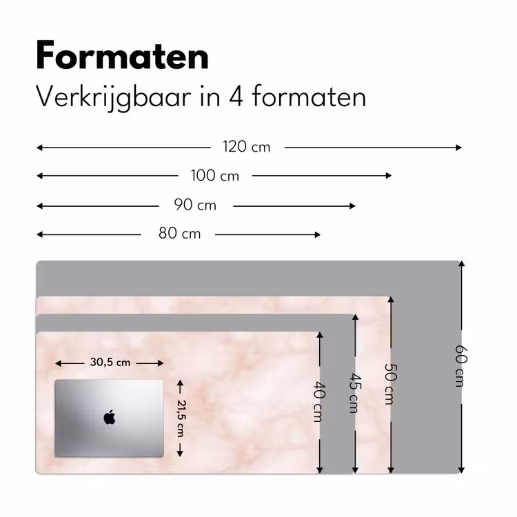 Roze - Marmer - Crème Muismat XXL klein 681 -sfeer5
