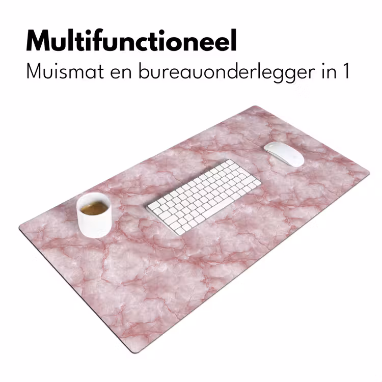 Roze - Kwartsmarmer - Aders Muismat XXL klein 681 -sfeer4
