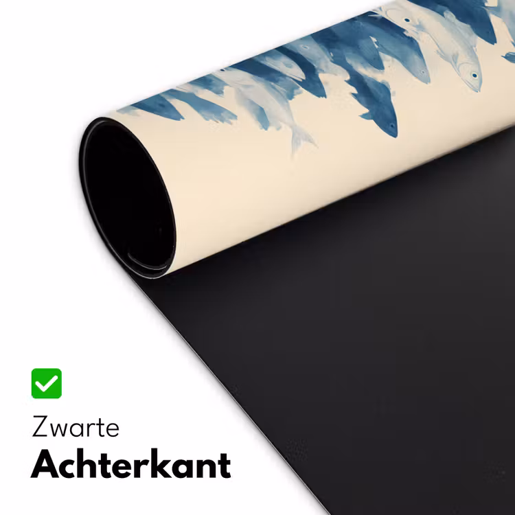 Vissen - Minimalistisch - Blauw Muismat XXL klein -sfeer2