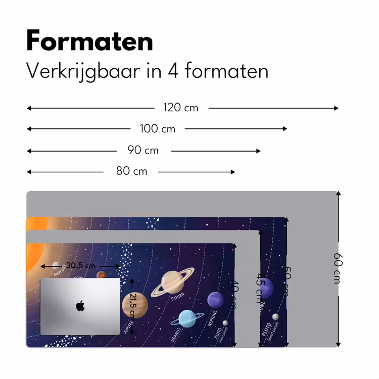 Planetenstelsel - Ruimte - Illustratie Muismat XXL klein -sfeer5