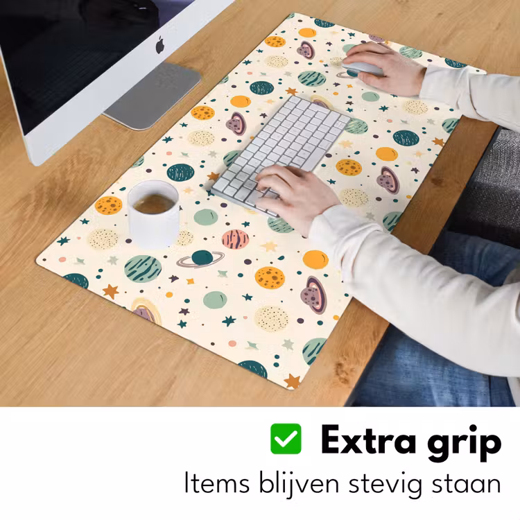 Planeten - Retro - Kleurrijk Muismat XXL klein 681 -sfeer3