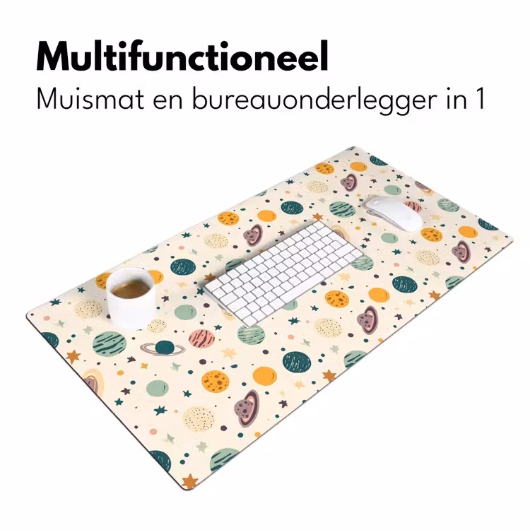 Planeten - Retro - Kleurrijk Muismat XXL klein 681 -sfeer4