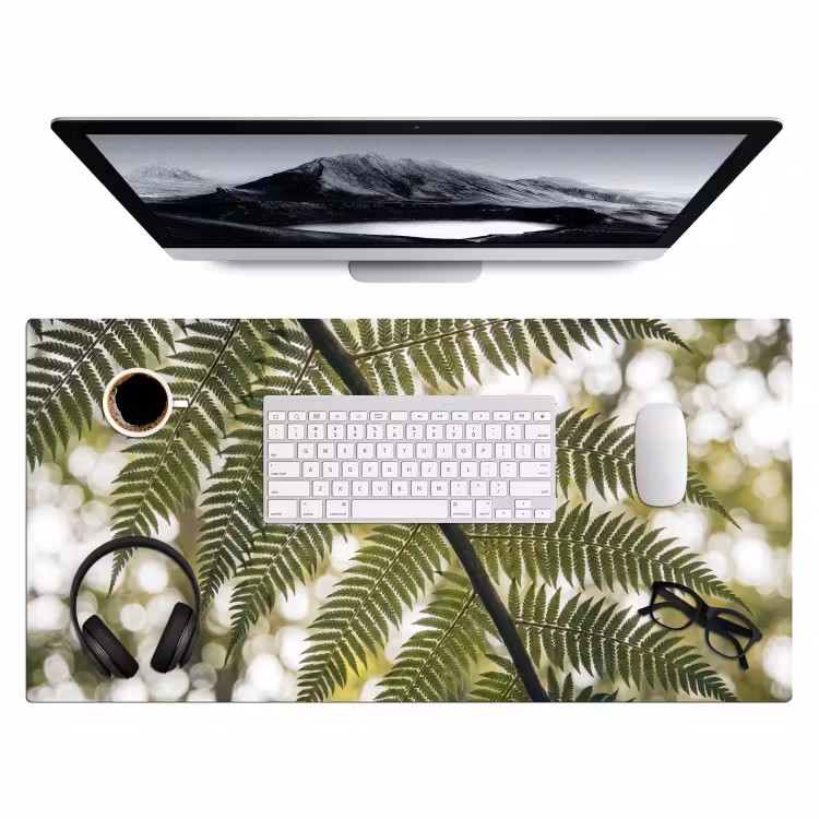 Plant - Blad - Natuur - Groen - Detail Muismat XXL klein -3d