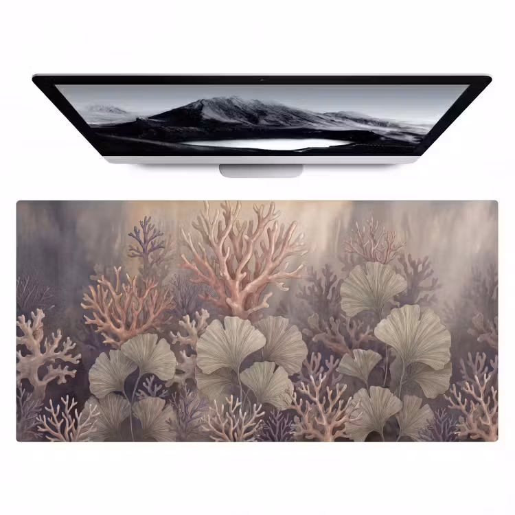 Plant - Bladeren - Zee - Illustratie - Groen Muismat XXL klein -zzz3d
