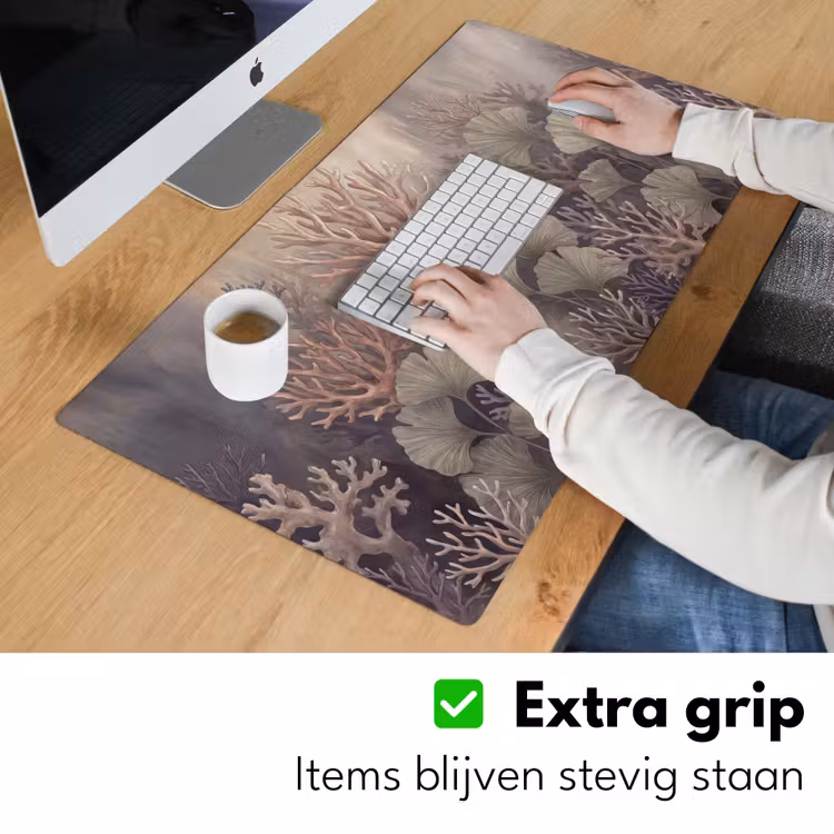 Plant - Bladeren - Zee - Illustratie - Groen Muismat XXL klein -sfeer3
