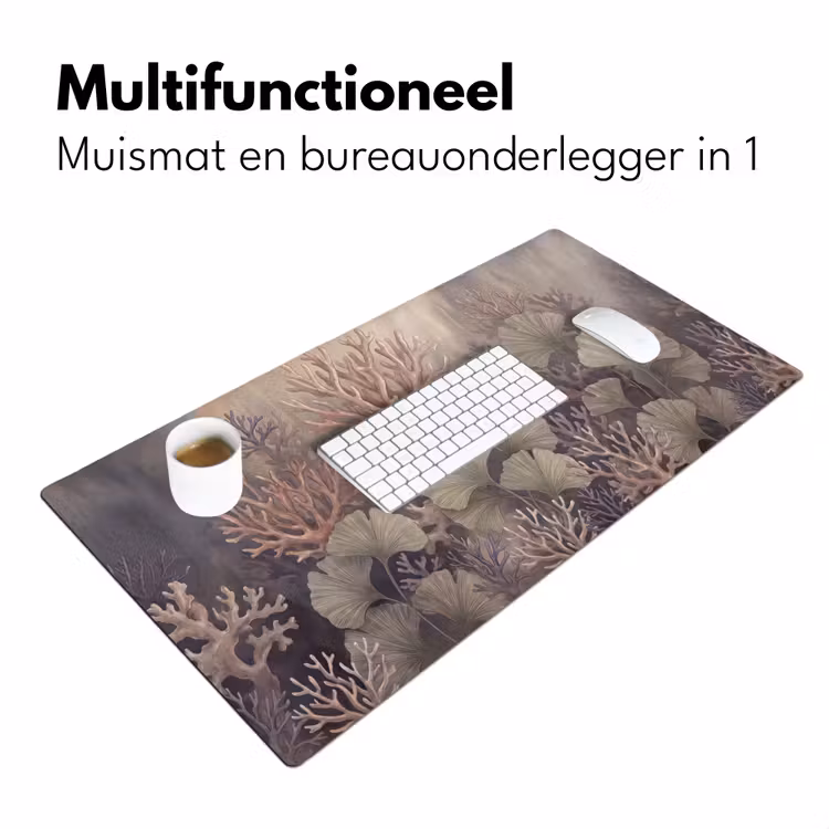 Plant - Bladeren - Zee - Illustratie - Groen Muismat XXL klein -sfeer4