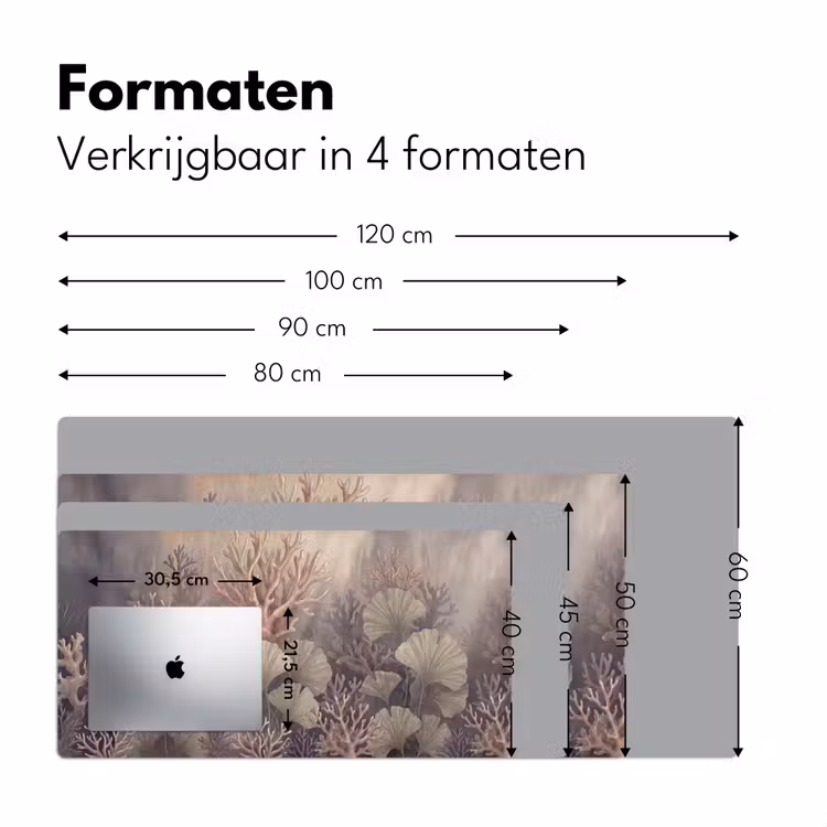 Plant - Bladeren - Zee - Illustratie - Groen Muismat XXL klein -sfeer5