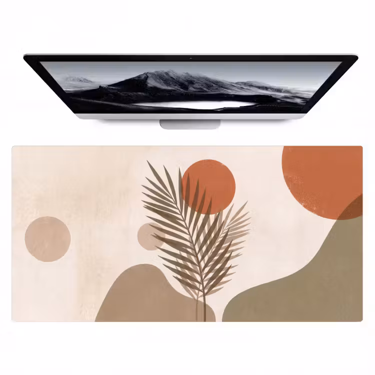Planten - Bladeren - Abstract - Modern - Beige Muismat XXL klein -zzz3d