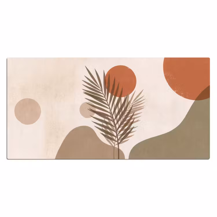 Planten - Bladeren - Abstract - Modern - Beige Muismat XXL klein -3d_leeg