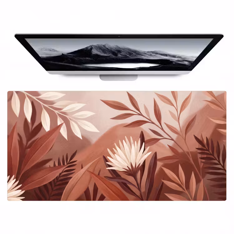 Planten - Bladeren - Botanisch - Modern - Bruin Muismat XXL klein -zzz3d
