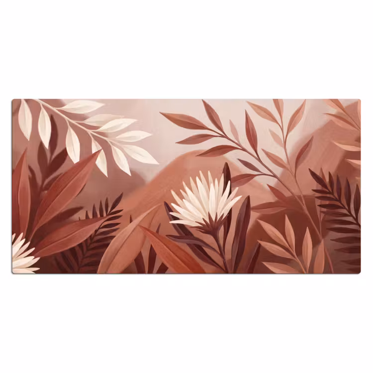 Planten - Bladeren - Botanisch - Modern - Bruin Muismat XXL klein -3d_leeg