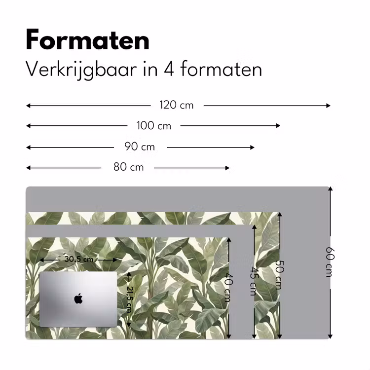 Planten - Bladeren - Tropisch - Groen Muismat XXL klein -sfeer5