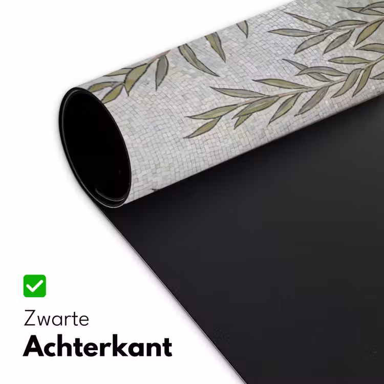 Planten - Mozaïek - Patroon - Groen - Blauw Muismat XXL klein -sfeer2