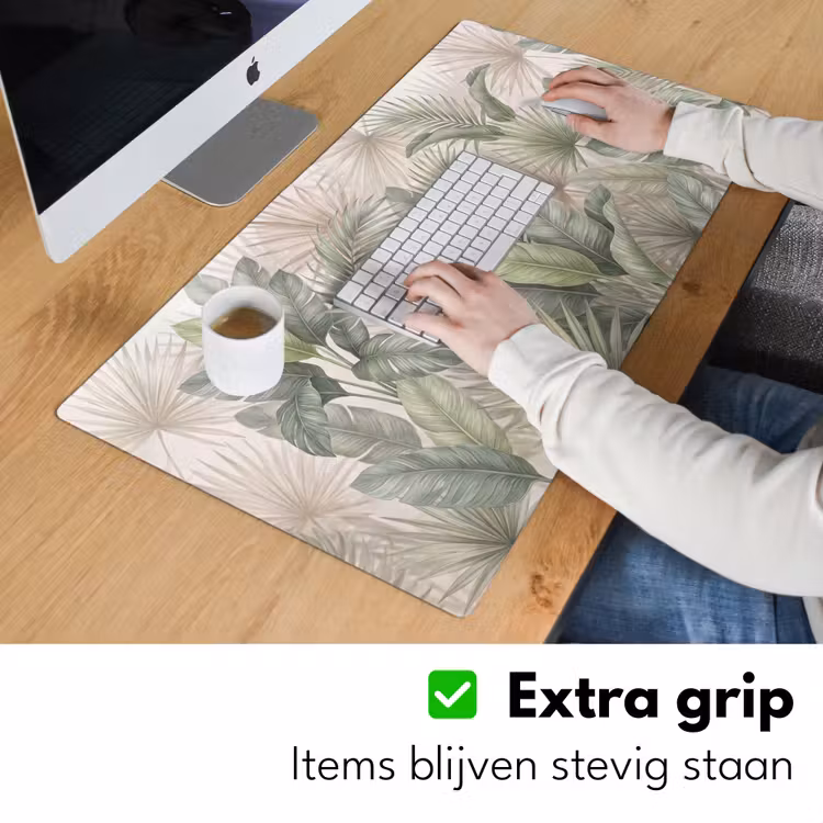 Planten - Tropisch - Bladeren - Groen - Natuur Muismat XXL klein -sfeer3