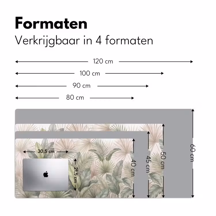 Planten - Tropisch - Bladeren - Groen - Natuur Muismat XXL klein -sfeer5