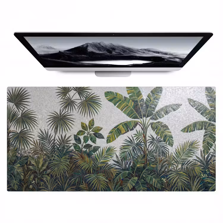 Planten - Tropisch - Mozaïek - Groen - Natuur Muismat XXL klein -zzz3d