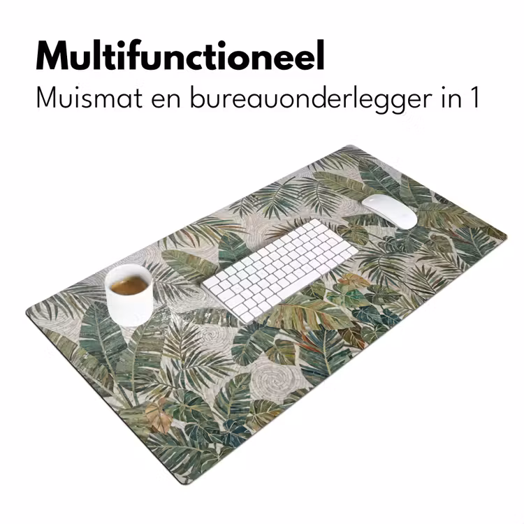 Planten - Tropisch - Mozaïek - Natuur - Groen Muismat XXL klein -sfeer4