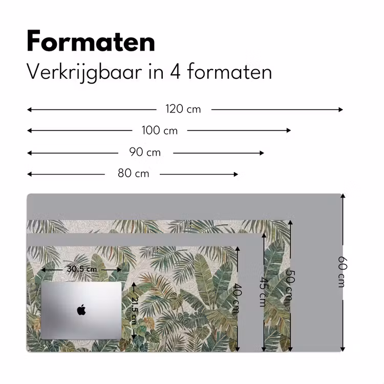 Planten - Tropisch - Mozaïek - Natuur - Groen Muismat XXL klein -sfeer5