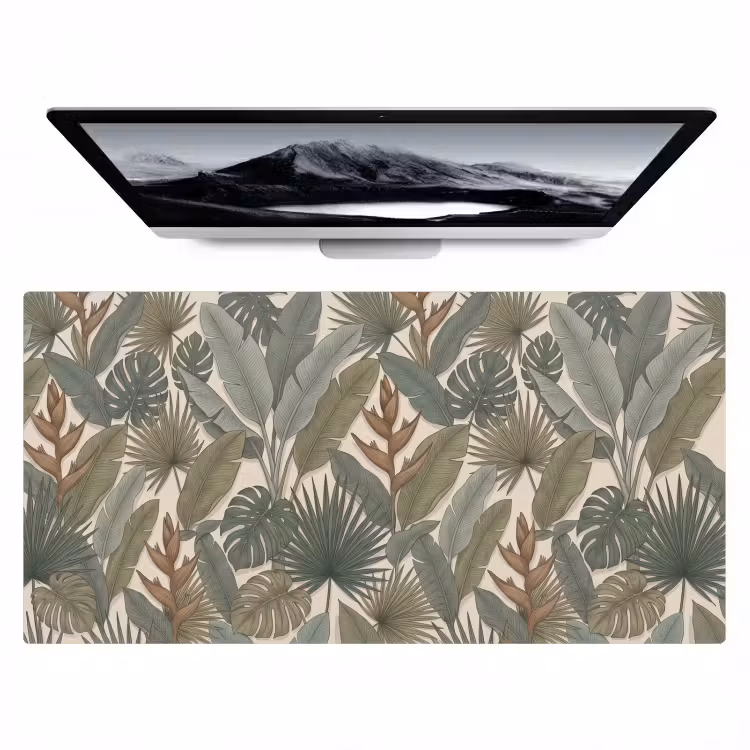 Planten - Tropisch - Natuur - Illustratie - Groen Muismat XXL klein -zzz3d