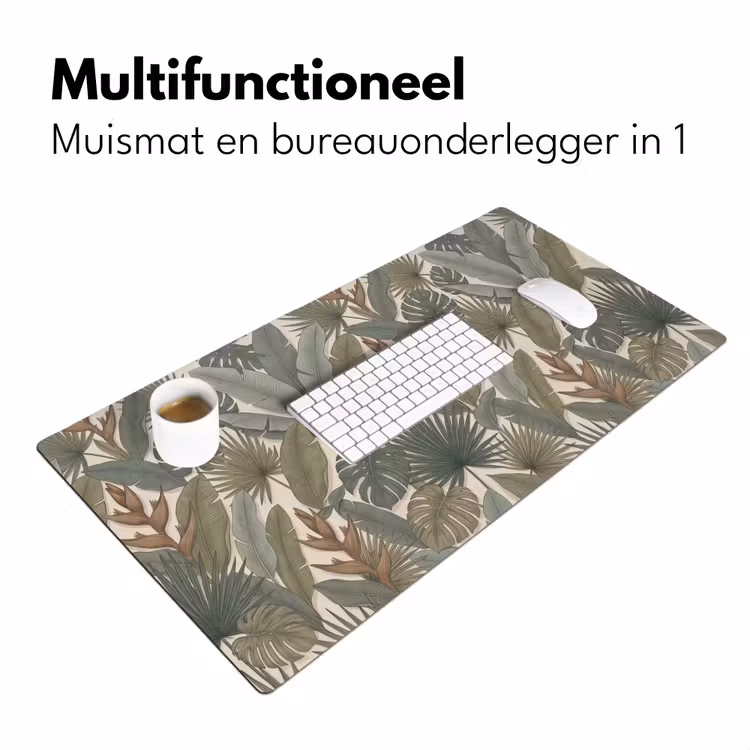 Planten - Tropisch - Natuur - Illustratie - Groen Muismat XXL klein -sfeer4