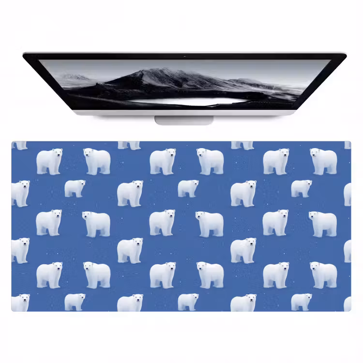 IJsbeer - Patroon - Blauw Muismat XXL klein 681 -zzz3d